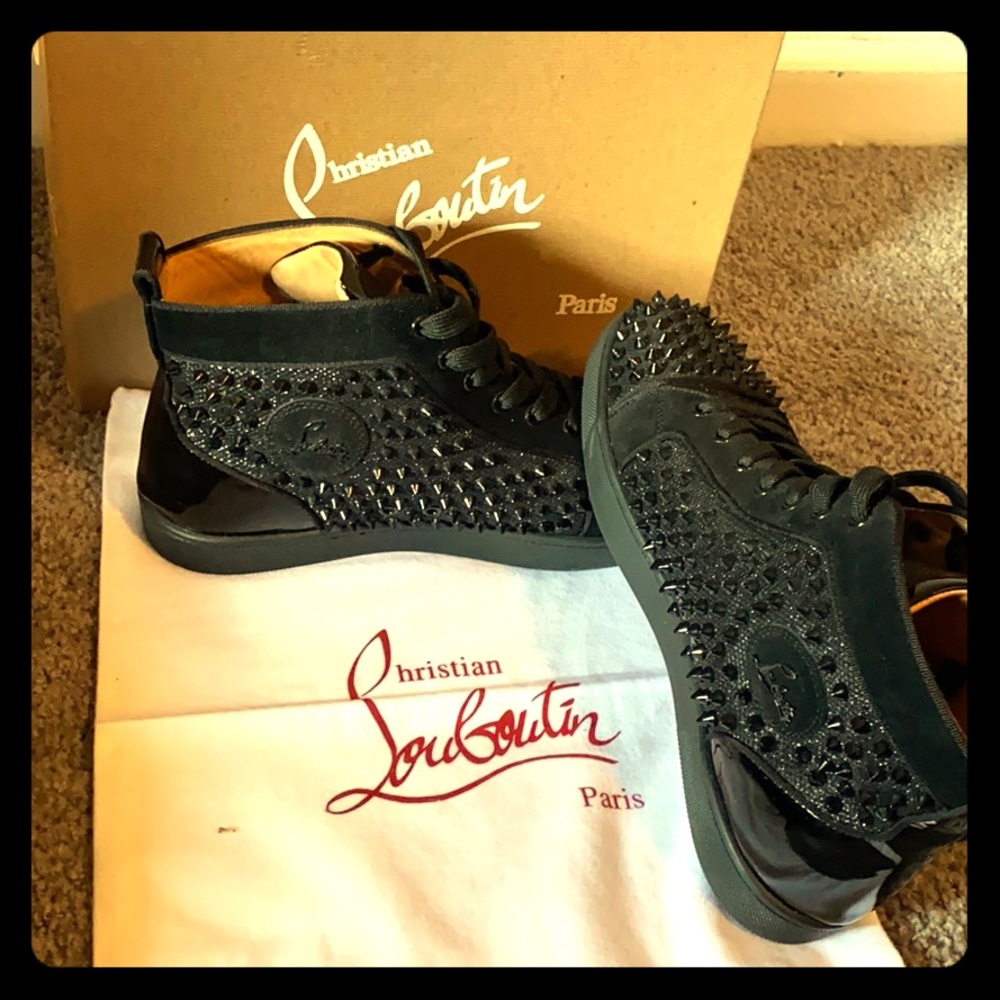 Patent Leather Black Spiked Christian Louboutin